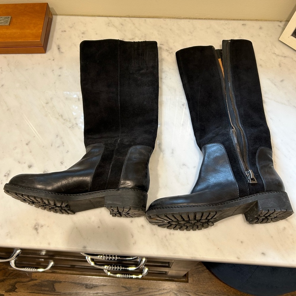 Via Spiga Black Leather/Suede Boots - Picture 7 of 7